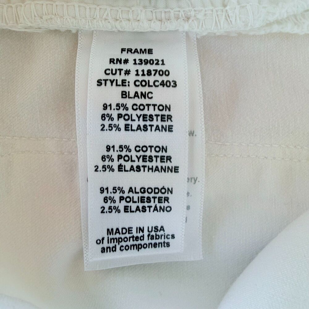 NWT FLAWED FRAME Le Skinny de Jeanne Mid-Rise Crop Jeans in White Size 30 - Picture 11 of 15